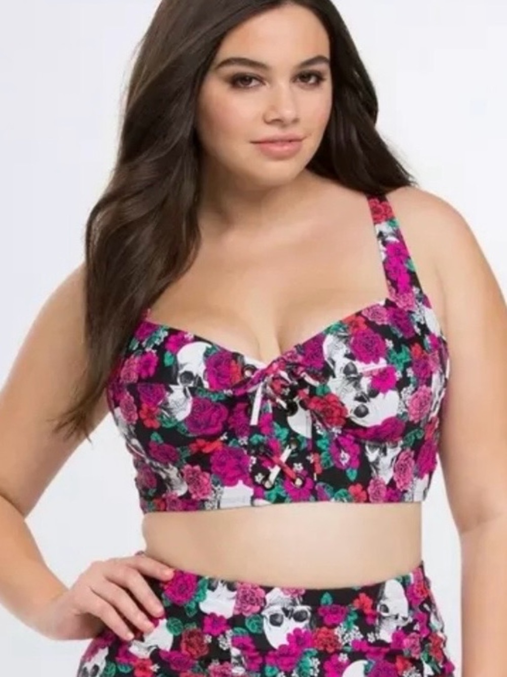 Torrid Magenta Skull Swim Bikini Top - Plus Size 4X